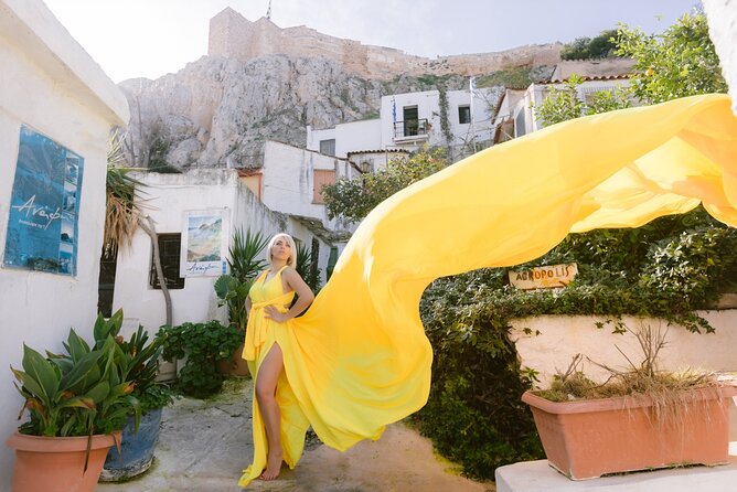 Athens Flying Dress Photo Shoot with a Professional Photographer - Picking one of seven flying dresses