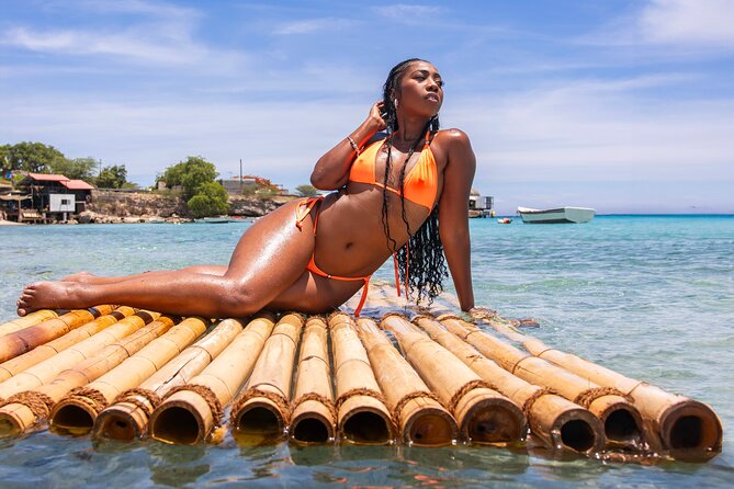 Bamboo Raft Photoshoot + FREE Videos, Shots and Cocktails - Floating into the photoshoot at Sint Michiel