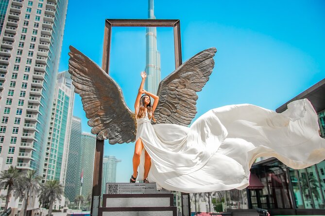 Burj Khalifa Flying Dress Instagram Videography Shoot - A one-hour film set in Downtown Dubai