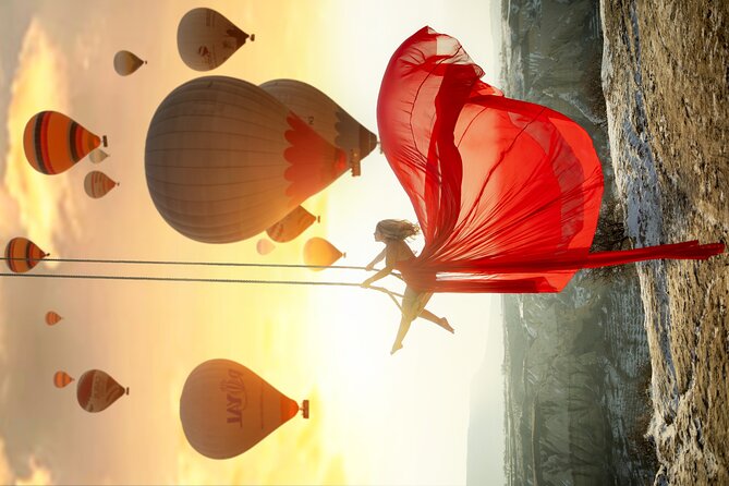 Cappadocia Flying Dress Photoshoot - Love Valley: wide views and sweeping fabric