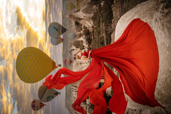 Cappadocia Flying Dress Photoshoot - Cave settings for a closer, more textured look