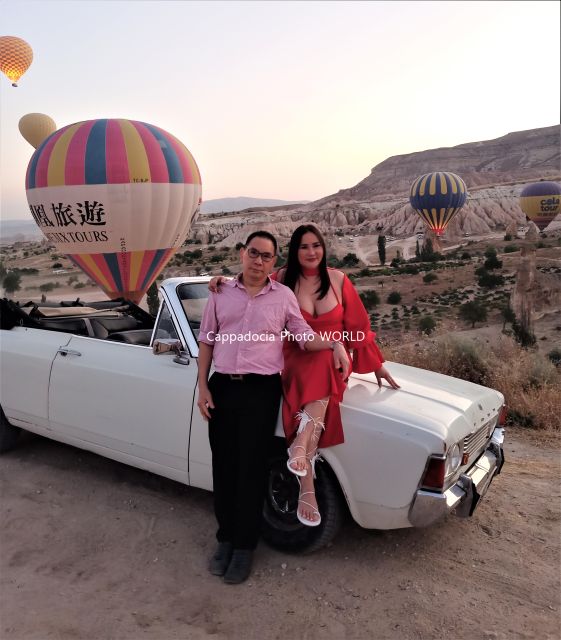 Cappadocia Photo Shoot with Classic Car and Flying Dress - Transfers from five Cappadocia towns