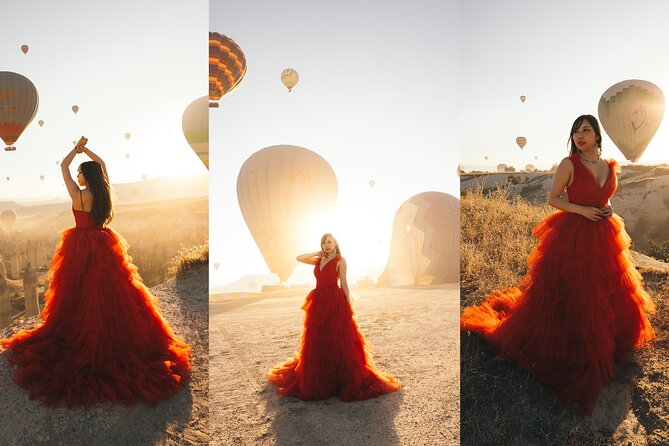 Cappadocia Photoshooting with Flying Dress - Love Valley in the morning light