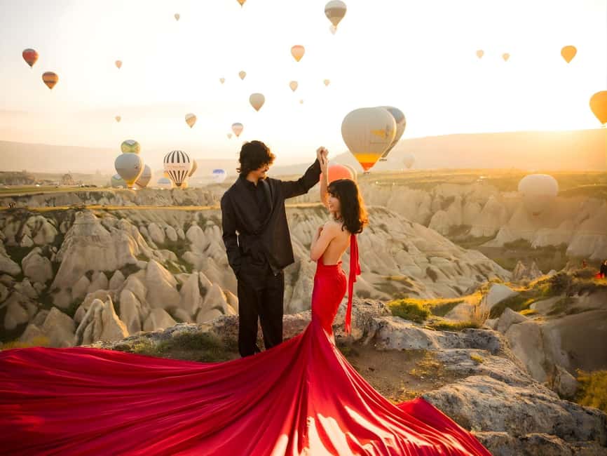 Cappadocia: Private Photo Shoot with Flying Dress & Horses - Sunrise, daytime, or sunset