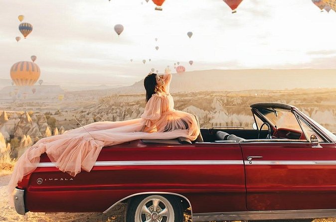 Cappadocia Private Photoshoot with Flying Dress & Classic Car - The classic car adds a second visual style