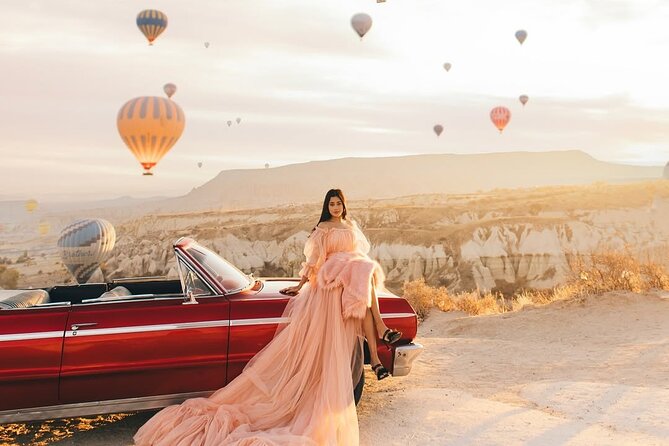Cappadocia Private Photoshoot with Flying Dress & Classic Car - Hotel pickup removes a morning headache