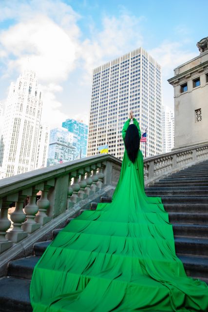 Chicago Luxury Flying Dress Photoshoot - Photographing Chicago on Foot