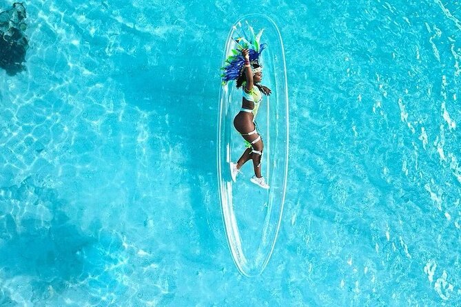Clear Kayak Drone Photoshoot in Nassau Bahamas - What the clear kayak looks like from above