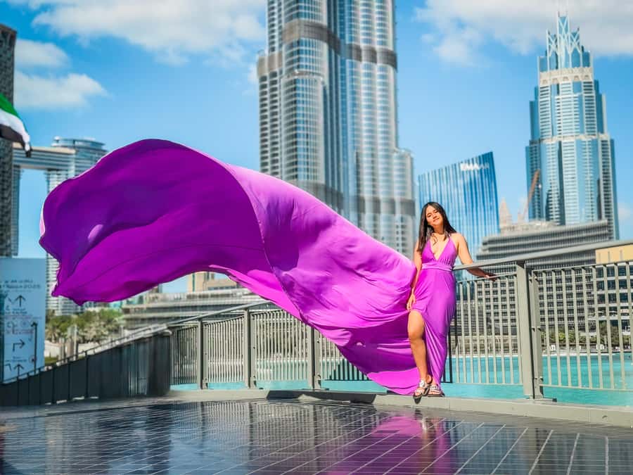 Dubai: Burj Khalifa Flying Dress Videography Shoot - Key points to know before booking