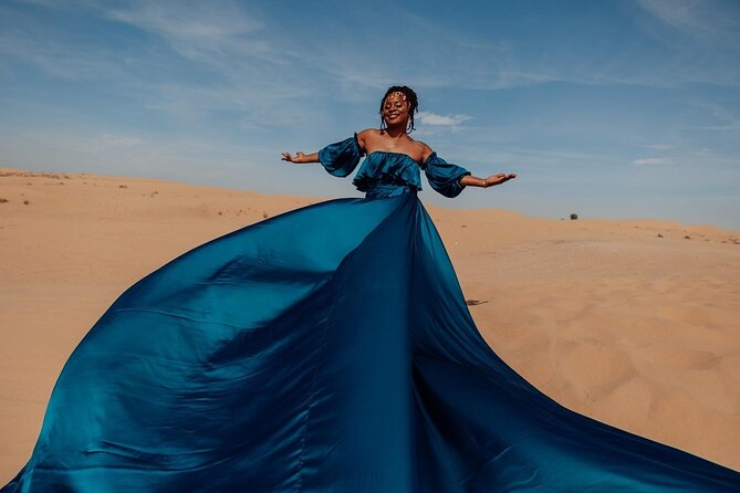 Dubai Desert Flying Dress Photoshoot - Key points to know before you book