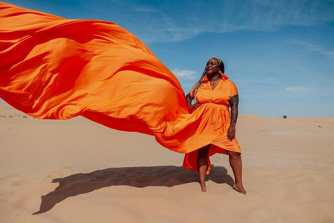 Dubai Desert Flying Dress Photoshoot - Weather, cancellation, and simple planning advice