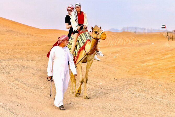 Dubai Desert Safari Camel Ride Sunset Photography and BBQ Dinner - Sandboarding, camels, and sunset photos