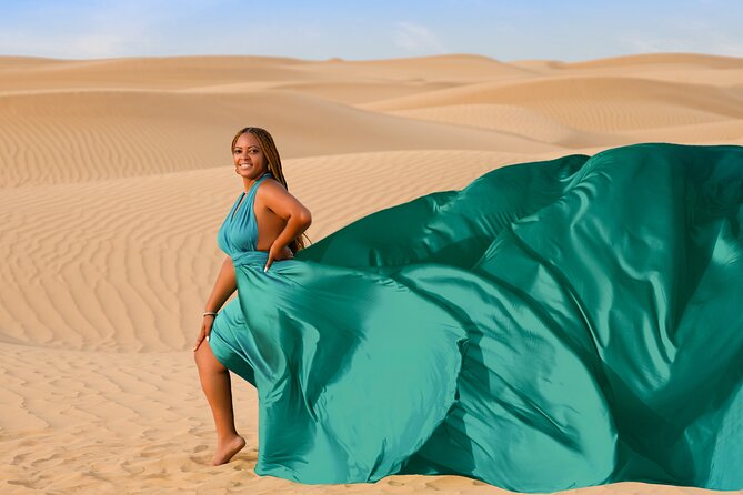 Dubai Flying Dress Private Photoshoot in the Desert - Your Dubai desert fashion session, step by step