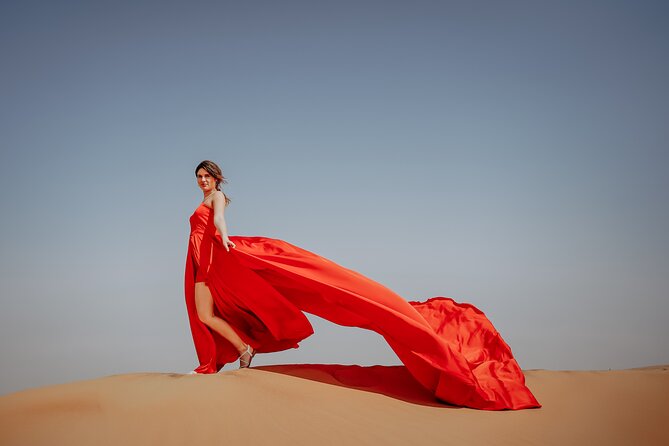 Dubai: Flying Dress with Photography and Exciting Dune Activities - A desert photoshoot with a short adventure built in