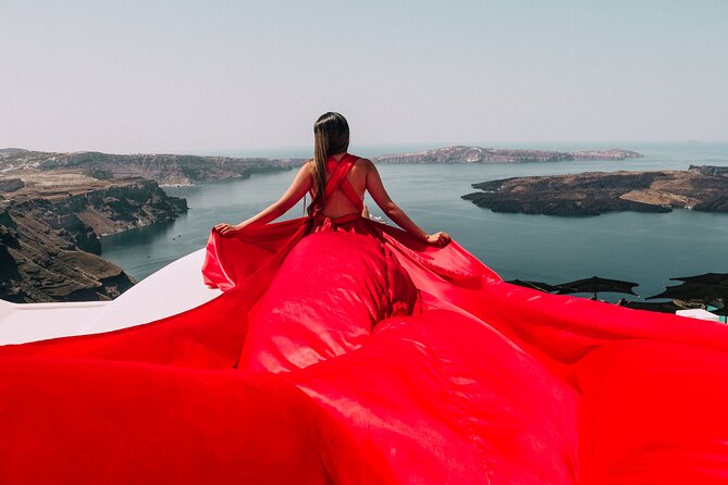Exclusive Santorini Flying Dress Photoshoot with Pickup - What you receive after the camera stops