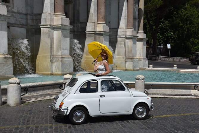Fiat 500 Private Photoshoot with a Roman, pickup included - The Pyramid of Cestius and Rome’s surprises
