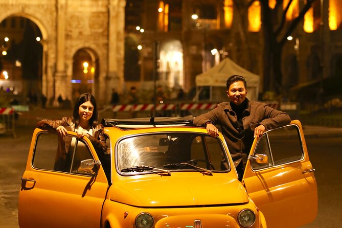 Fiat500 Night&Day Photoshoot, with a Roman, pickup included - Fontana dell’Acqua Paola is the evening centerpiece