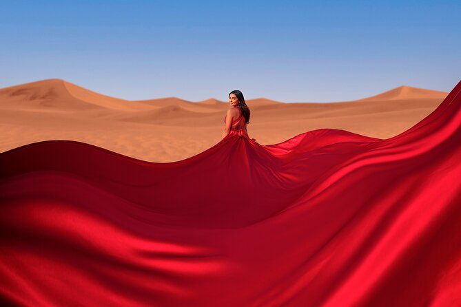 Flying dress photoshoot activity in Dubai - Why the Red Sand Desert works so well