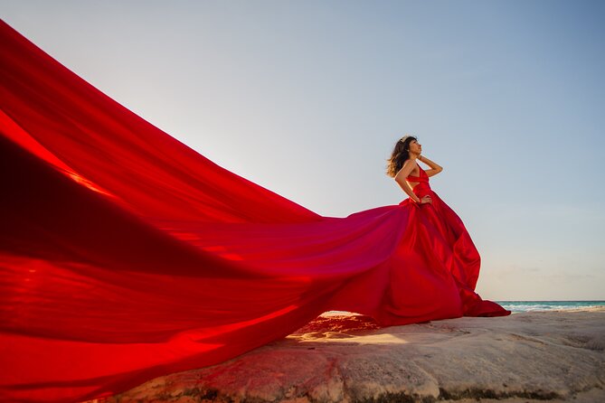 Flying dress photoshoot cancun - Timing, wind, and the best chance at a good image