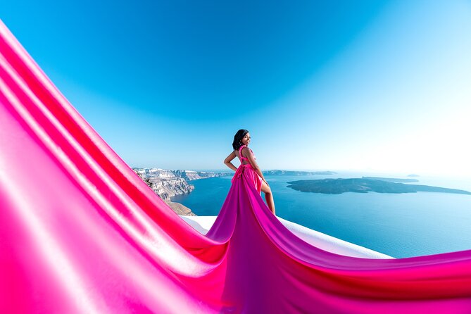 Flying Dress Photoshoot in Santorini by Flying Dress Photo © - What happens when the train takes flight