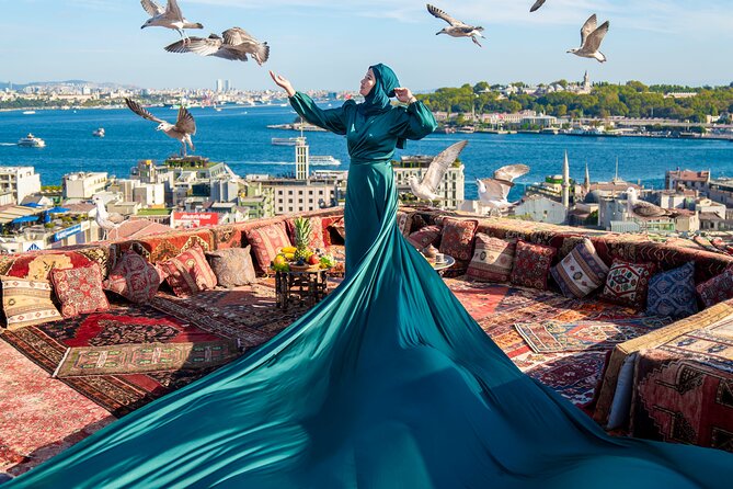 Flying Dress Rooftop Photoshoot in Istanbul (2Concepts, 1dress) - Key points to know before booking