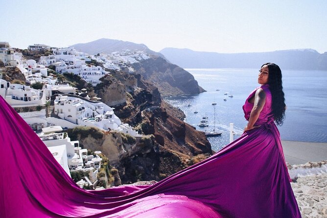 Flying Dress Santorini Photoshoot - Why a flying dress works so well in Oia