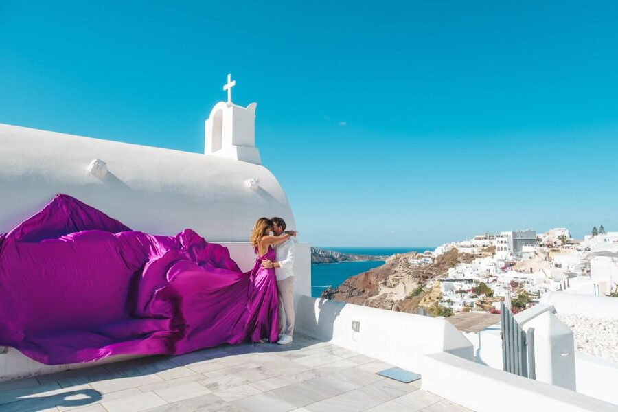 Flying Dress Santorini Photoshoot - The real cost and overall value