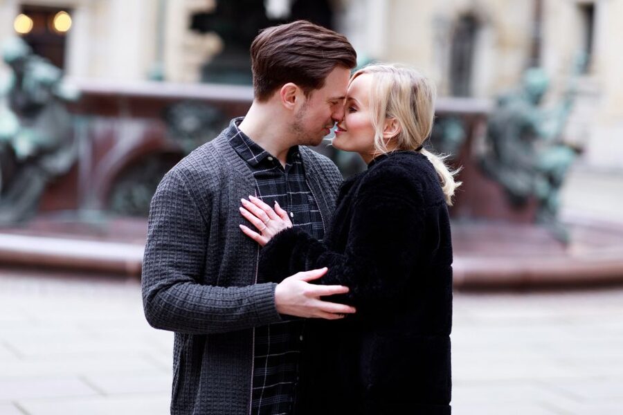 Hamburg: Private Couples' Photoshoot and Walking Tour - St Nikolai Memorial adds a serious side of Hamburg
