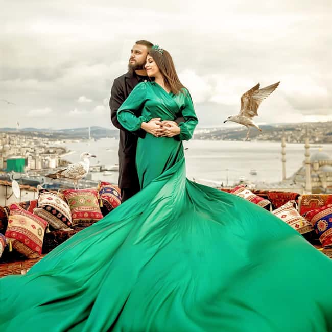 Istanbul: Flying Dress Photoshoot at Rooftop Terrace - Unlimited photos and the 3 to 4 day delivery