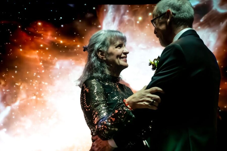 Las Vegas: Cosmic Space Wedding + Spectacular Photography - Photos, props, and the flower wall