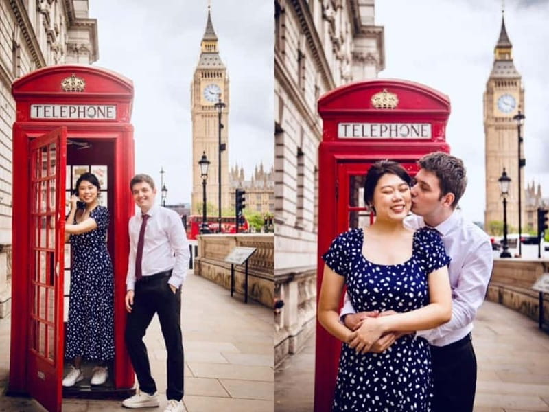 London: Private Couples Photography Session with Landmarks - Westminster or Tower Bridge: picking the right setting