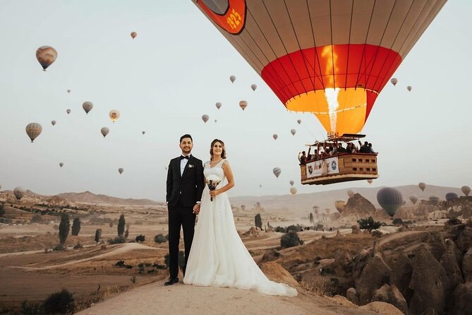 Marriage Proposal and Photoshoot in Cappadocia with Balloon view - A proposal framed by Love Valley’s fairy chimneys