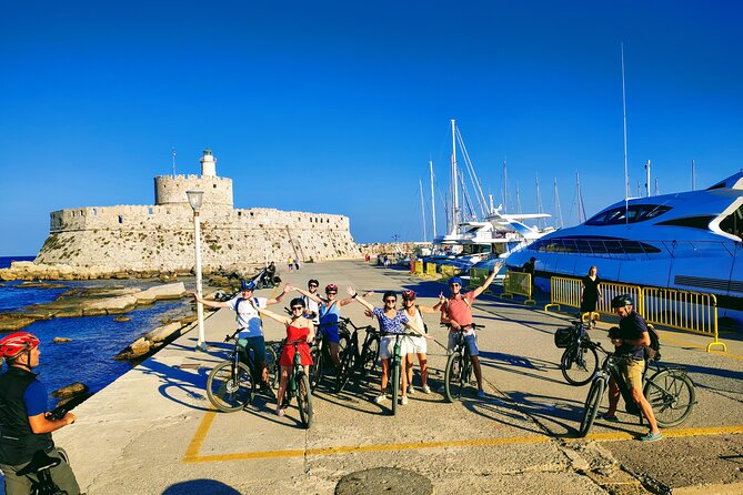 Mediaeval Rhodes E-bike Highlights Photo Tour Morning/Sunset - Mandraki Harbour, the deer, and the Colossus story