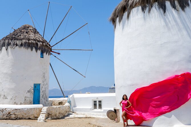 Mykonos Flying Dress Photoshoot - From the Windmills to Mykonos Town