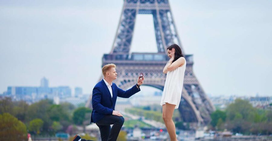 Paris: Romantic Photoshoot for Couples - Photographing the Eiffel Tower for 75 minutes