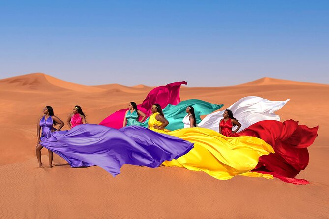 Private Flying Dress Photography in Dubai with Private Transfers - What the two-hour Dubai photoshoot actually offers