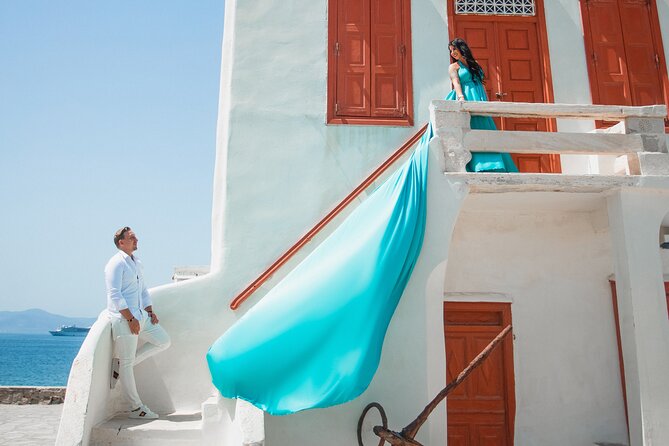 Private Flying Dress Photoshoot in Mikonos - Photo delivery, previews, and retouching