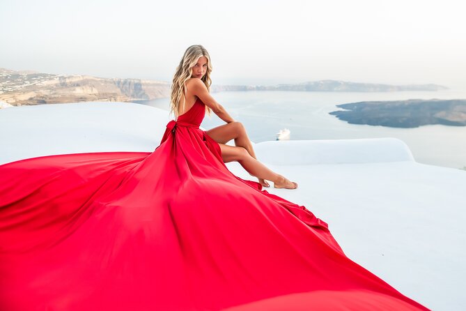 Professional Flying Dress Photoshoot In Santorini - Price and the value of a private portrait session