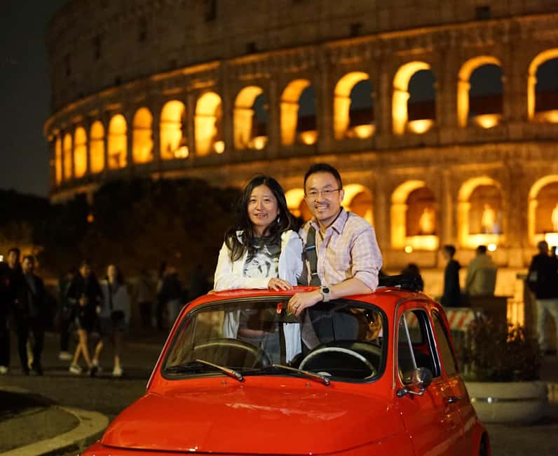 Rome: Night Photo Session in a Fiat 500 with Aperol Spritz - Meeting at Famous Caffe Roma