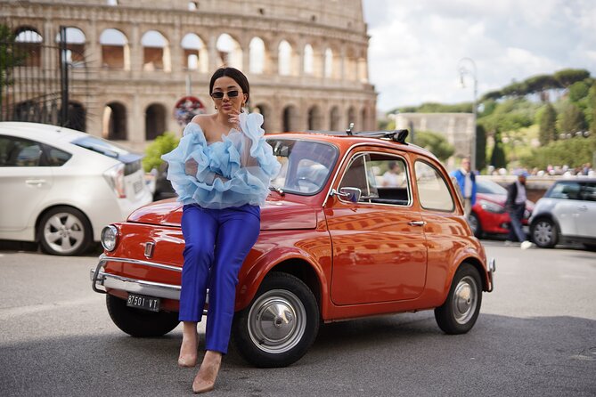 Rome Vintage Fiat 500 car Tour With Photographer - Giardino degli Aranci: Rome from the Aventine Hill
