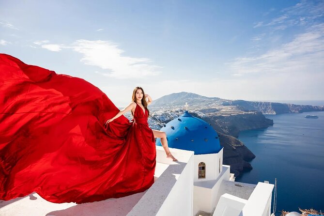 Santorini Flying Dress Photoshoot - Key points at a glance