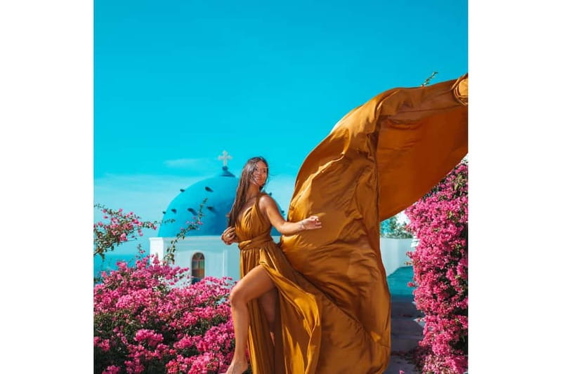 Santorini: Flying Dress Photoshoot with Edited Photos - What makes the photography worthwhile