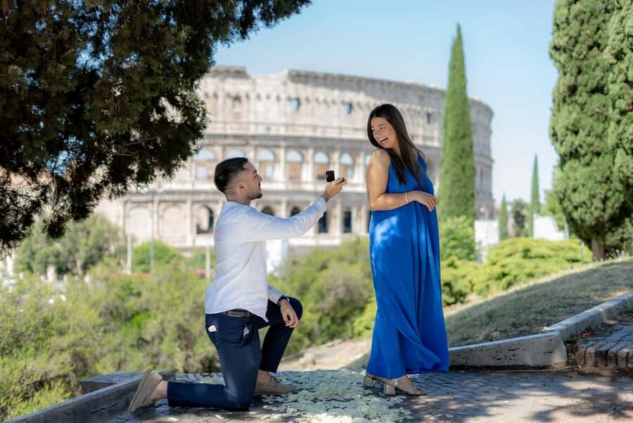 Secret Proposal Photoshoot in Rome + Reel - Largo Gaetana Agnesi as the starting point