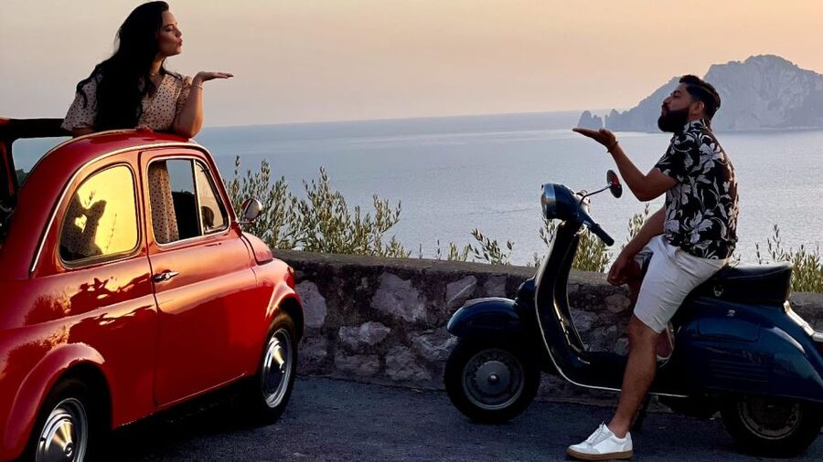 Sorrento Coast Couples Photo Tour by Vintage Fiat 500 - From Sorrento pickup to Piazzale Murat