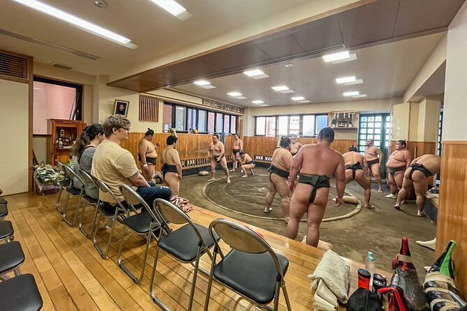 Tokyo Sumo Morning Practice Tour w/ Ring-Side Seat + Photo Shoot - Inside the stable: watch the work up close
